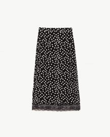 midi skirt with lace trim at Zara